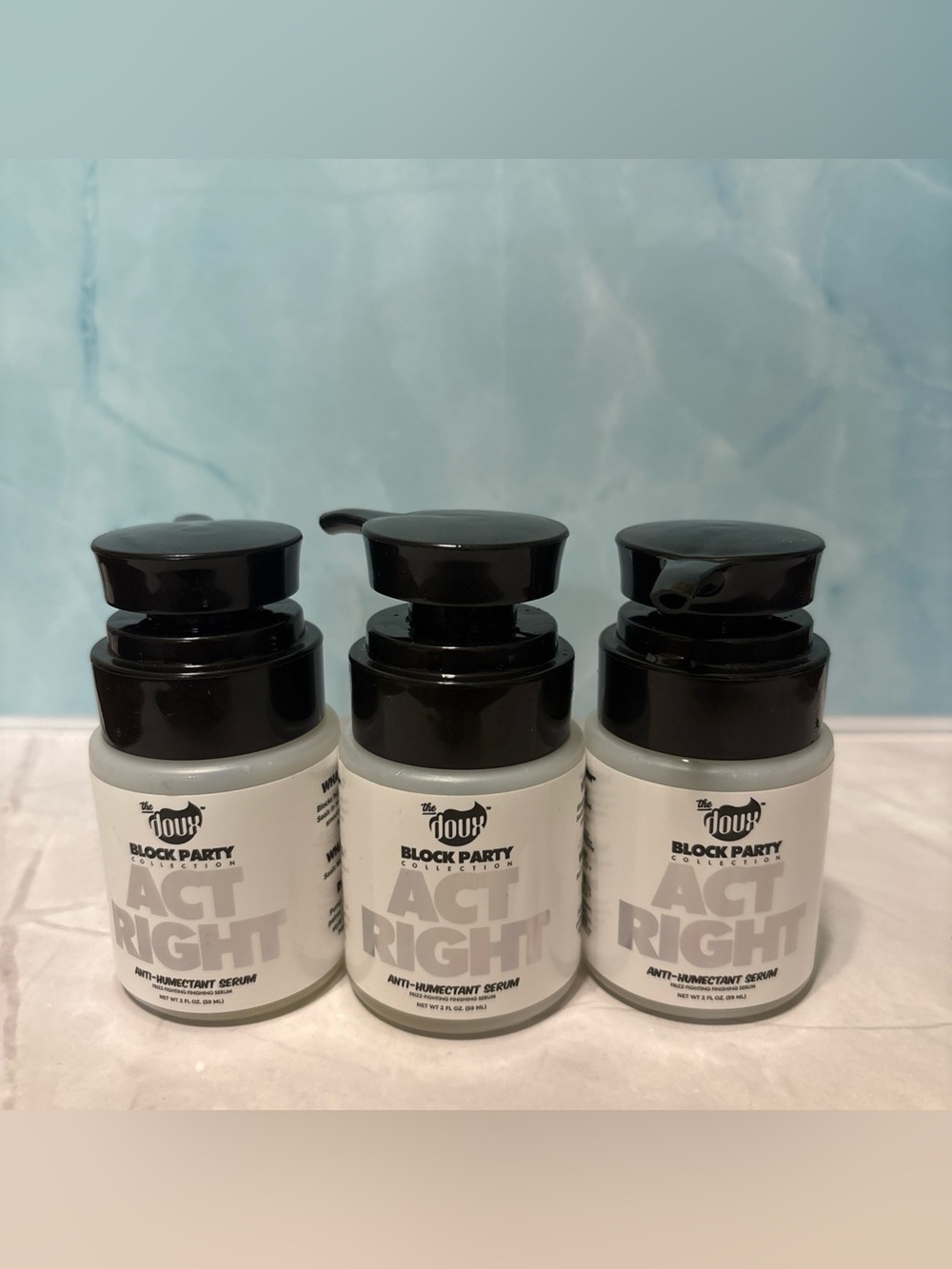 The Doux Block Party 'Act Right' Anti-Humectant Serum Lot of 3